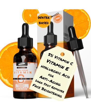 IYASA 5% Vitamin C Serum - Potent Anti-Aging & Skin Brightening Formula with Natural Scent - Boost Collagen Hydrate & Plump Skin Dark Spot Reduction Anti-Wrinkle Facial Serum 30ml