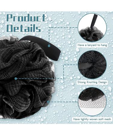 10 Pcs Bath Shower Loofah Sponge Set - Exfoliating Body Wash Scrubber for Men and Women - Includes 4 Black, 4 Deep Cyan, 2 Gray Poufs - Buy Online on GoSupps.com