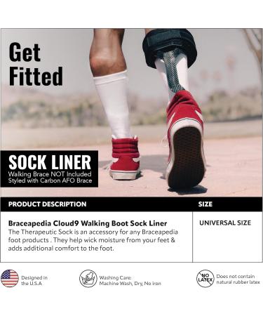 Cloud9 Walking Boot Sock Liner | Moisture-Wicking Support Socks for Foot Ankle & Leg | Reduce Stress & Prevent Blisters - Universal Fit - Buy Online on GoSupps.com
