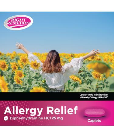 RIGHT REMEDIES Antihistamine Diphenhydramine HCl 25mg 600 Count - Allergy Relief for Seasonal Indoor/Outdoor Allergies - Buy Online on GoSupps.com