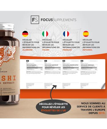 FS Reishi | 120 Reishi Capsules - High Potency 2100mg Reishi Mushrooms Extract (15:1) per Dose | Non-GMO Gluten Free & Allergen Free | Made in the UK - Buy Online on GoSupps.com