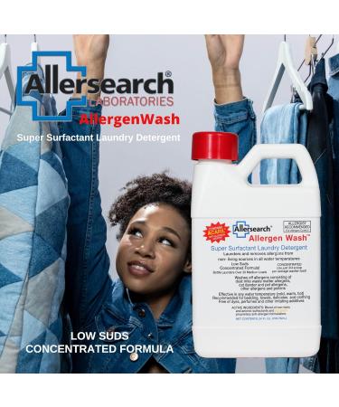 Allersearch AllergenWash 24 Oz Laundry Detergent - Allergy-Friendly Hypoallergenic Formula for Sensitive Skin - International Shipping Available - Buy Online on GoSupps.com