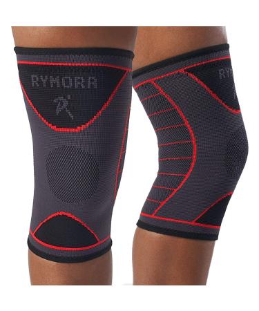 Rymora Knee Support Brace for Woman and Man- Knee Compression Sleeves Comfortable and Secure Sleeve Supports for Weight Lifting Running Sports Weak Joints Fitness (XS Single Slate Grey) XS Slate Grey 1