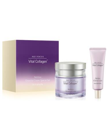 ISA KNOX AGE FOCUS VITAL COLLAGEN Essential Cream (2.4fl oz) - Korean Skin Care Moisturizer by LG Beauty. Hydrolyzed Collagen Vitamins C B12 & E.