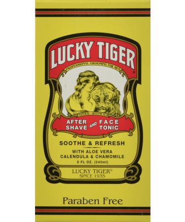 Lucky Tiger After Shave and Face Tonic, 8 Ounce Clean Scent 8 Fl Oz (Pack of 1)