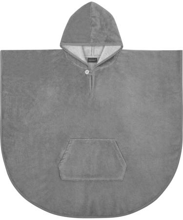 Normani Children's Bath Poncho - Cotton Hooded Toddler Bath Towel & Bathrobe - Grey 55cm x 70cm - Buy Online on GoSupps.com