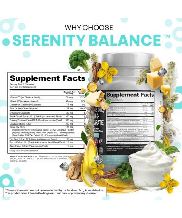 Clean Nutraceuticals DIM Evening Primrose Black Cohosh Calcium D-Glucarate Sulforaphane Flax Seed Extract - Hormonal Support Vitamins for Women with Dong Quai - 60 Caps 60 Count (Pack of 1) - Buy Online on GoSupps.com