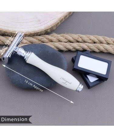 Haryali London 5 Pc Shaving Kit with Double Edge Safety Razor, Badger Shaving Brush, Soap, Bowl, Stand - Ivory Color Shaving Set - Buy Online on GoSupps.com