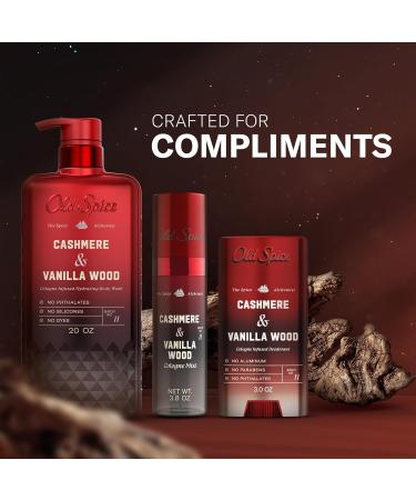 Old Spice Body Wash for Men The Spice Alchemist Collection 24/7 Cologne Infused Hydration No Trade Off Formula Free of Phthalates Silicones & Dyes Cashmere + Vanilla Wood Scent 20 oz - Buy Online on GoSupps.com