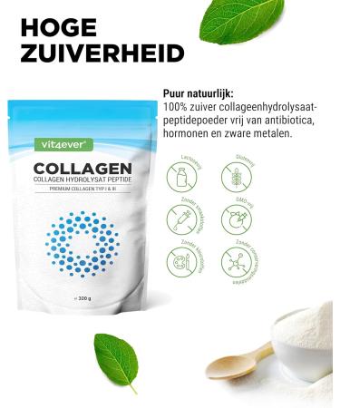 VitamineVersand 24 Collagen Powder 320 g 100 Bioactive Collagen Hydrolyzate Peptides Collagen Type 1 & 3 Neutral taste No additives - Buy Online on GoSupps.com