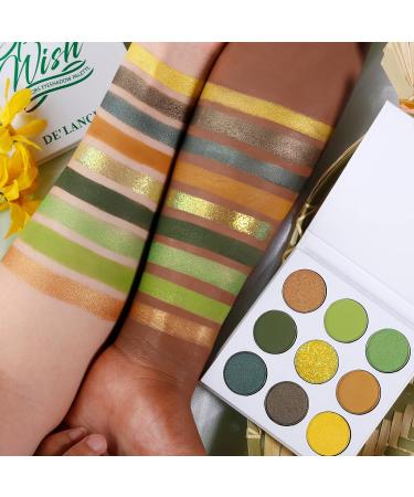 DE'LANCI 9 Color Green Eyeshadow Palette - Shimmer & Matte, Highly Pigmented & Long-Lasting - Buy Online on GoSupps.com