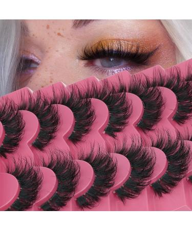 Fanxiton 5D Fluffy Crossed Mink Lashes - 7 Pairs 20mm Faux Mink Eyelashes with Clear Band - Buy Online on GoSupps.com