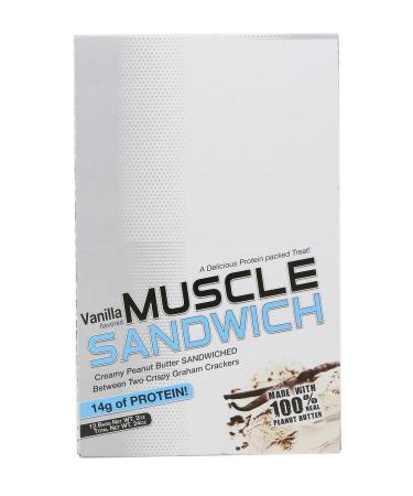 Muscle Foods Muscle Sandwich Peanut Butter Vanilla 12-Count Net wt.2.0 oz