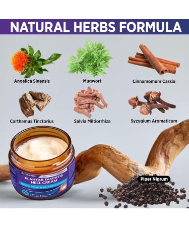 Plantar Fasciitis Relief Cream - Maximum Strength Herbal Formula for Foot Heel Knee and Leg Discomfort - 1oz Natural Concentrate - Buy Online on GoSupps.com