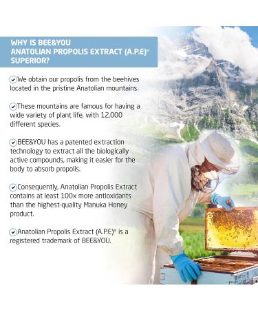 BEE and YOU Propolis Pure Liquid Extract Alcohol Free Soluble in Drinks - High Potency - 200 mg Bee Propolis per serving- High Potency - Zero Sugar - Zero Calorie - Supports Healthy Immune System - Antioxidants Keto Paleo Gluten-Free 1 Fl Oz (1 Pack) - Buy Online on GoSupps.com