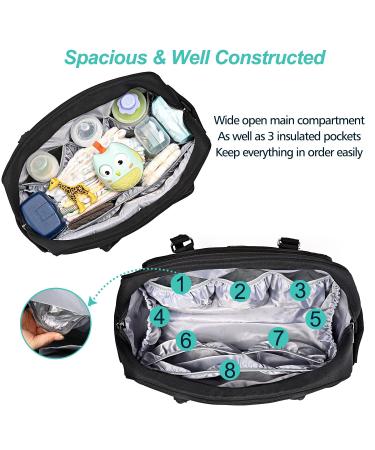 WELAVILA Diaper Bag Tote - Large Convertible Baby Bag with Changing Pad & Insulated Pockets - Unisex Multifunction Travel Diaper Tote (Black) - Buy Online on GoSupps.com