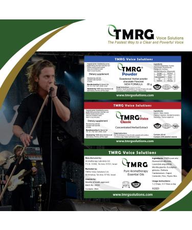 TMRG Powerful Vocal Recovery Kit - Large: Professional Herbal Remedy Featuring 30ml Voice Drops 85g Voice Powder 20ml Synergy Oil and a Clip Ultimate Care for Vocal Strength and Recovery. - Buy Online on GoSupps.com