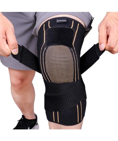 THX4COPPER Sports Compression Knee Brace for Joint Pain and Arthritis Relief  Improved Circulation Support for Running  Jogging  Workout  Gym-Best Knee Sleeve Large (Pack of 1) Style One