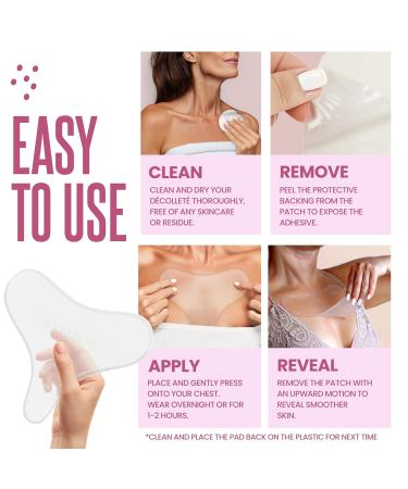 CLEVERFY Silicone Chest Anti Wrinkle Patches for D collet - 4-Pack of T-Shape Reusable Wrinkle Pads 4-Pack T-Shape - Buy Online on GoSupps.com