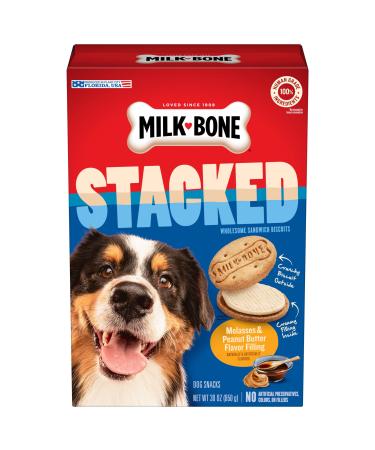Milk-Bone Stacked Molasses and Peanut Butter Dog Treats 30 Ounces (Pack of 2) Stacked with Molasses & Peanut Butter 30 Ounce (Pack of 2)