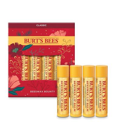 Burt's Bees Holiday Gift Set - 4 Classic Beeswax Lip Balms for Stocking Stuffers - Buy Online on GoSupps.com