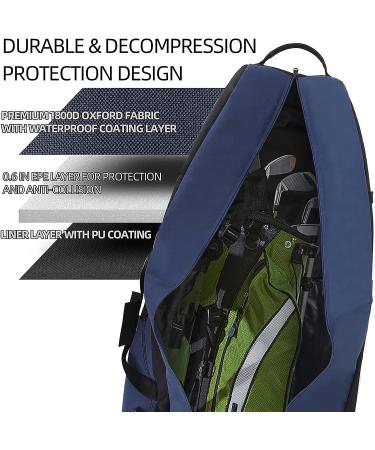 TurnWay Foldable Padded Golf Travel Bag | Heavy Duty 900D Polyester | Waterproof Carry Bag with Wheels | Blue - Buy Online on GoSupps.com