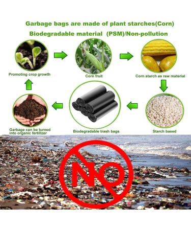 AuPHX 2.6 Gallon Biodegradable Trash Bags 100 Counts Kitchen Eco Friendly Garbage Bags Small Extra Thickening Trash Bags for Office Bathroom Kitchen Waste Home Yard Bins black - Buy Online on GoSupps.com