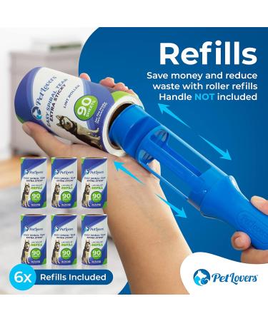 PetLovers Lint Roller Refills - 540 Sheets Extra Sticky for Pet Hair Removal - 6 Pack - Buy Online on GoSupps.com