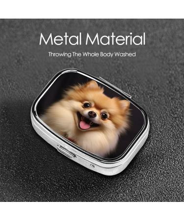 Happy Short-Haired Pomeranian Pill Case | Cute 2 Compartment Travel Organizer & Gift Box for Small Medications - Buy Online on GoSupps.com