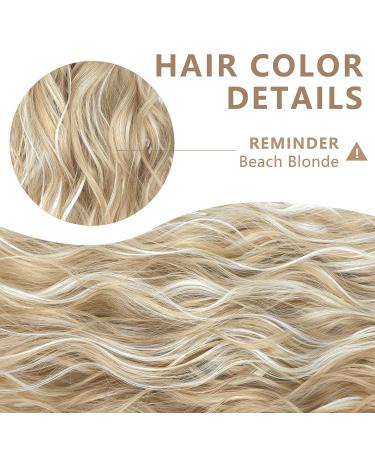 ALXNAN Clip in Long Wavy Synthetic Hair Extension 20 Inch Beach Blonde - 4PCS Double Weft Hairpieces for Women - Buy Online on GoSupps.com