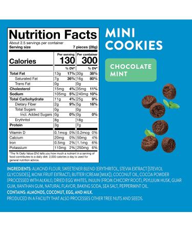 HighKey Sugar Free Mint Chocolate Cookies 6.75oz 3-Pack - Keto, Low Carb, Diabetic Snack, Gluten Free, Diet Friendly, Healthy Dessert with Almond Flour and No Added Sugar - Buy Online on GoSupps.com