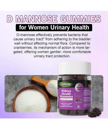 D mannose Gummies for Women Kidney Cleanse Detox & Repair Gummies Urinary Health & Kidney Stone* Support Chewable D-mannose with Astragalus Dandelion Milk Thistle Vegan Sugar-Free 60 cts 60 Count (Pack of 1) - Buy Online on GoSupps.com