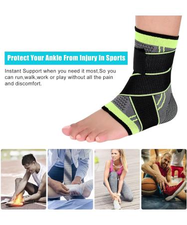 Auidy_6TXD Ankle Brace Set of 2 - Compression Ligament Support Socks for Injury Recovery and Pain Relief - Buy Online on GoSupps.com