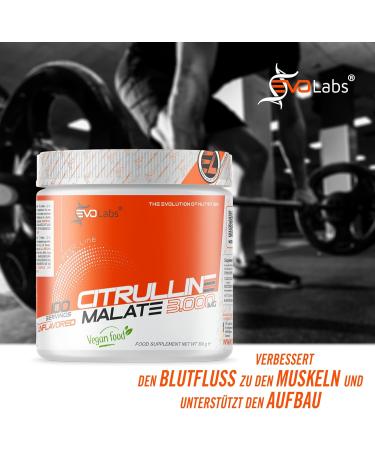  EVOLabs Citrulline Malate 300g Highly dosed pump booster for maximum performance | Vegan & perfectly soluble | Citrulline powder for optimal muscle supply - Buy Online on GoSupps.com