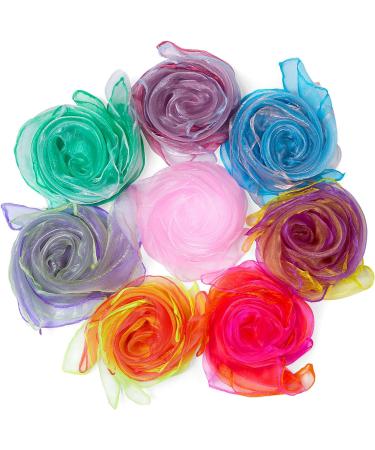 Rovtop 15-Piece Juggling Scarves Set | Colorful Chiffon Dance & Sensory Scarves - 60x60 cm - Buy Online on GoSupps.com