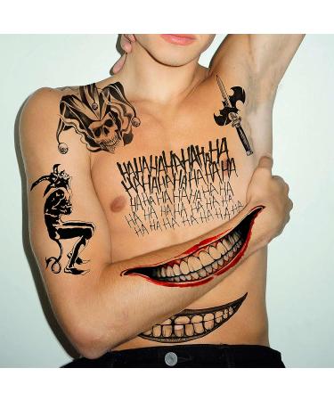 Rejaski Joker Tattoos - 12 Sheets Suicide Squad & Halloween Face Makeup Kit - Fake Temporary Stickers - Buy Online on GoSupps.com