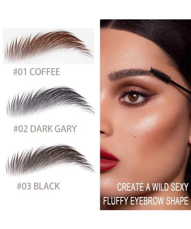 Dark Brown Waterproof Eyebrow Gel for Long Lasting, Smudge-proof Fluffy Brow Makeup - 01 Coffee - Buy Online on GoSupps.com