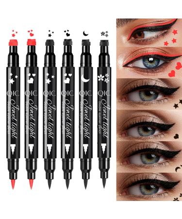 Eye Liner Pencils - Liquid Eye Liners Stamp Double-Headed Eye Liner Pen Waterproof Liquid Liner Eye Makeup Stencil Smudge Proof Eyeliners