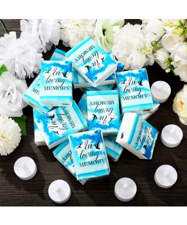 In Loving Memory Funeral Pocket Tissues - 100 Pack | Mini Memorial Travel Tissues for Celebration of Life Favors | Bulk Individual Facial Tissues - Buy Online on GoSupps.com
