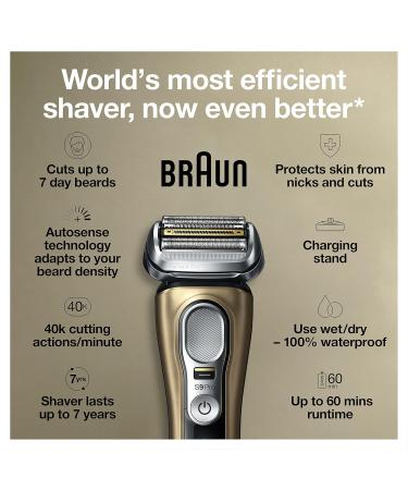 Braun Series 9 Pro 9419s Electric Razor for Men - Waterproof Foil Shaver Wet & Dry Shave ProLift Beard Trimmer Charging Stand Gold - Buy Online on GoSupps.com