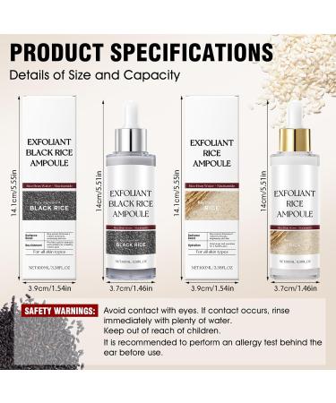 SHOPPGO Peel Shot Glow rice ampoule Duo peeling face rice scrub ampoule facial peeling Black and White Rice Exfoliant thoroughly cleanses the pores and improves rough skin 2 x 100 ml - Buy Online on GoSupps.com