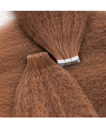 Honey Blonde Kinky Straight Tape In Hair Extensions - 100% Human Hair 40 Pieces 100g #30 - 18 Inch - Buy Online on GoSupps.com
