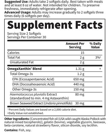 Garden of Life Oceans 3 Omega-3 with OmegaXanthin - 60 Softgels for Heart & Brain Health - Buy Online on GoSupps.com