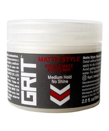 GRIT Matte Style  2oz | Medium Hold  No Shine Hair Styling Clay | Provides Texture & Separation