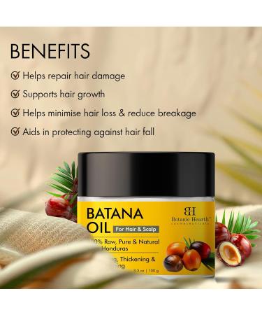 Raw Batana Oil for Hair Growth - 100% Pure Organic 3.5 fl oz Batana from Honduras for Thick and Strong Natural Hair - Dr. Sebi Unrefined Cold Pressed Cosmetic Scalp Mask Gifts for Women (1 Pack) - Buy Online on GoSupps.com