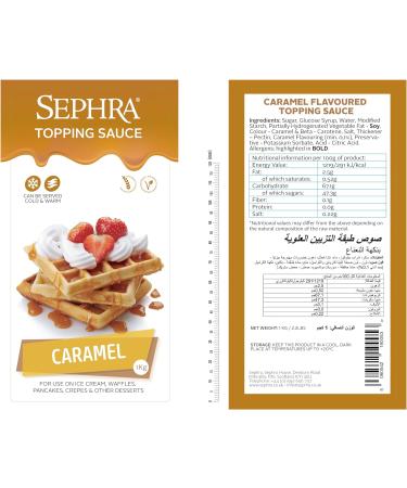 Sephra Caramel Topping Sauce 1kg - Gourmet Quality Dessert Sauce - Buy Online on GoSupps.com