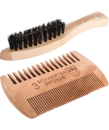 THREE SWORDS Care set 'El Barto' beard comb and beard brush - brand quality (5557) Beard set "El Barto"