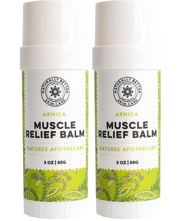 All-Natural Arnica Muscle Balm - Plant-Based Topical Swelling and bruising Relief | Essential Oils & Menthol soothes and Cools Sore Muscles Hypoallergenic & Paraben-Free Made in USA (Pack of 2) 2.5 Ounce (Pack of 2)