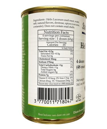 French Lucorum Canned Escargots Snails - 4 Dozens, 14.1 oz - Authentic French Cuisine Delicacy - Buy Online on GoSupps.com