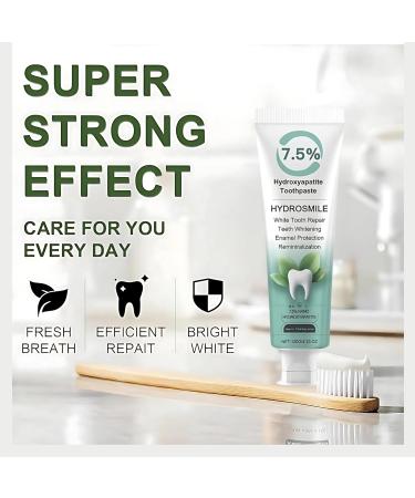 Hydrosmile Hydroxyapatite Whitening Toothpaste Nano Hydroxyapatite Fluoride Free Non Fluoride Natural Formula for Adults Enamel Remineralizing Sensitive Teeth Fresh Mint Pack of 2 - Buy Online on GoSupps.com